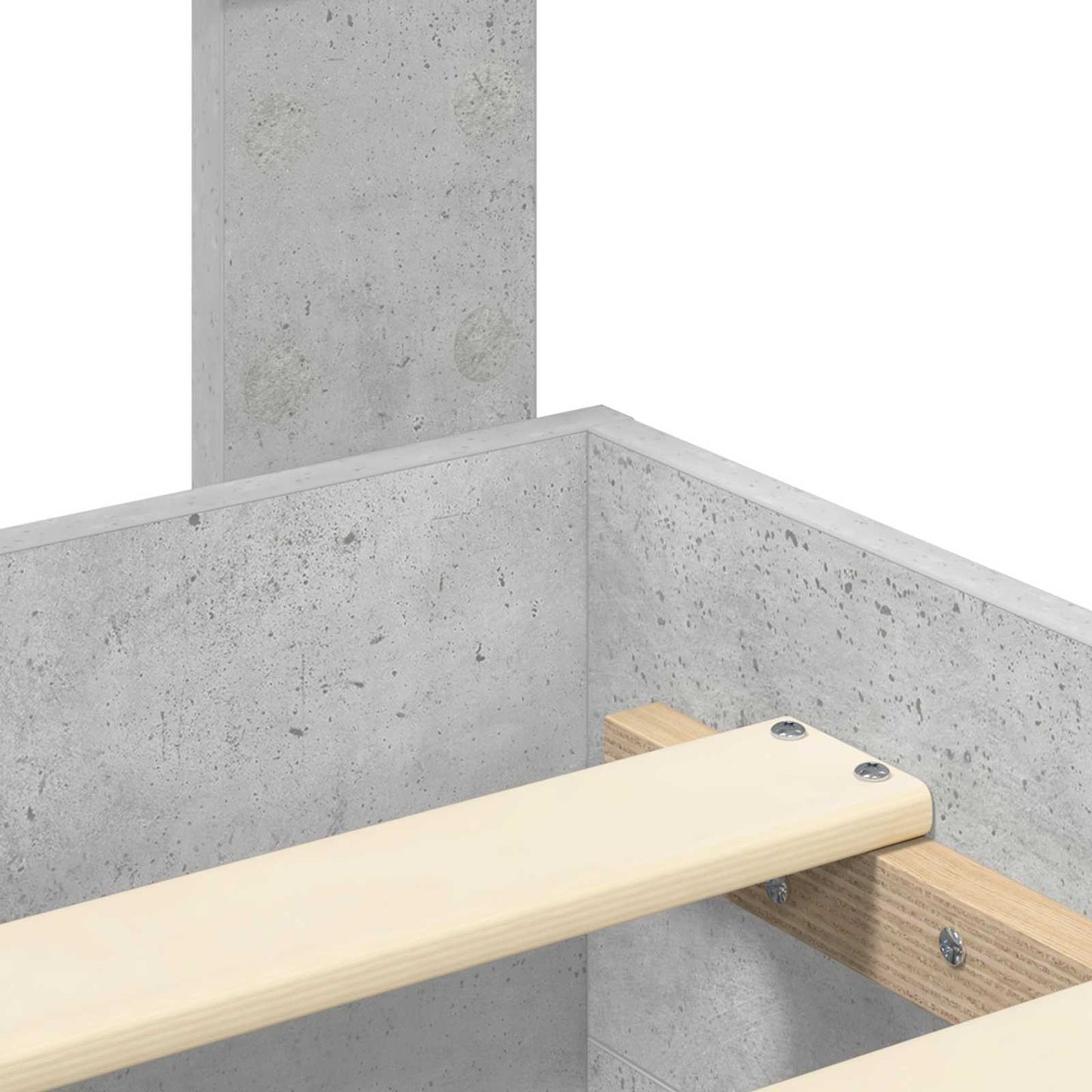 Struttura del letto con cassetto Grigio cemento 120 x 190 cm