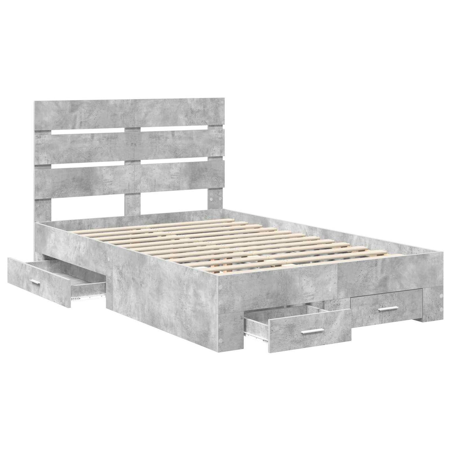 Struttura del letto con cassetto Grigio cemento 120 x 190 cm