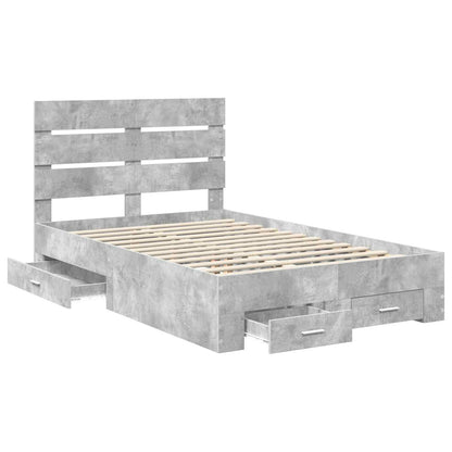 Struttura del letto con cassetto Grigio cemento 120 x 190 cm