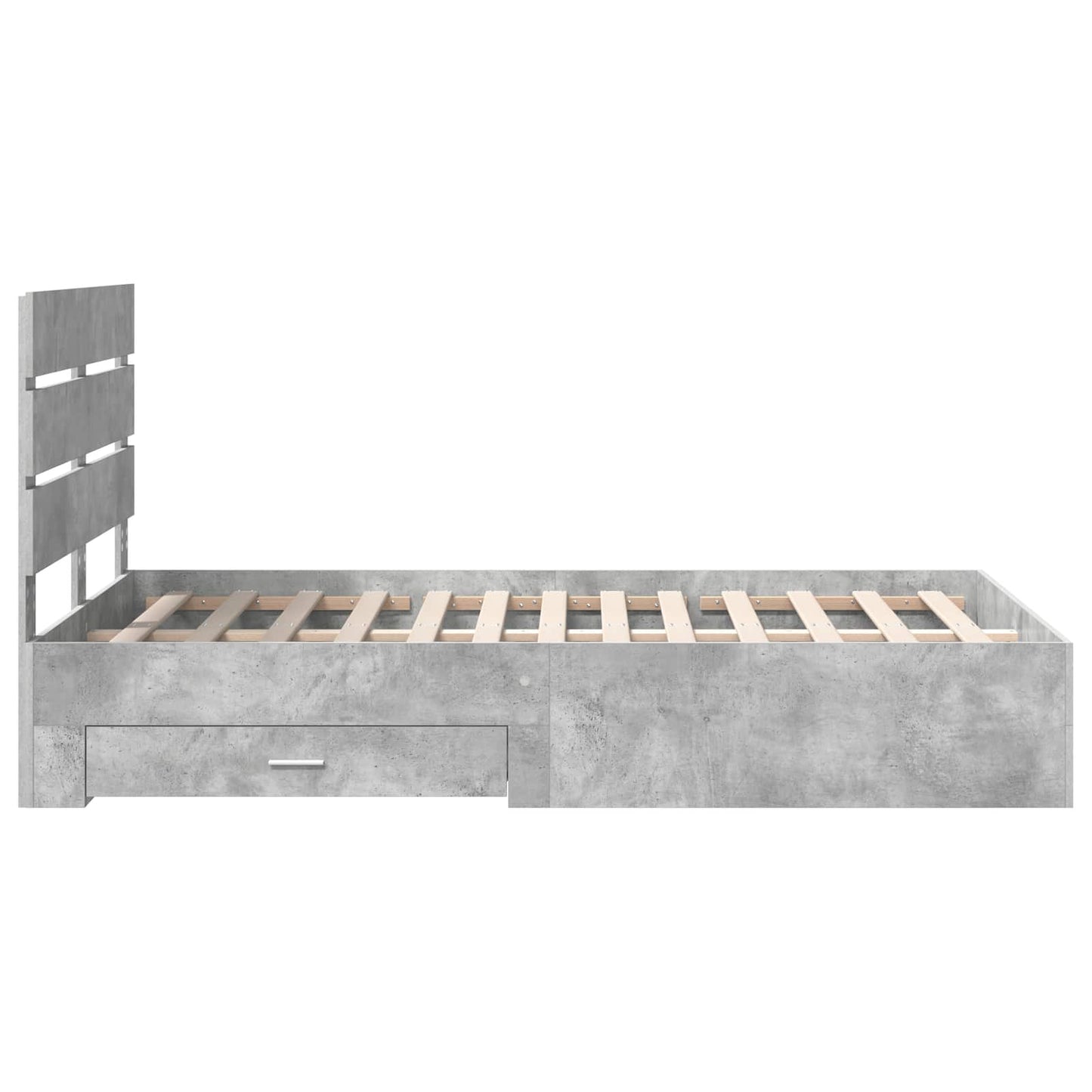 Struttura del letto con cassetto Grigio cemento 120 x 190 cm