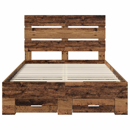 Struttura del letto con cassetto Legno vecchio 120 x 190 cm