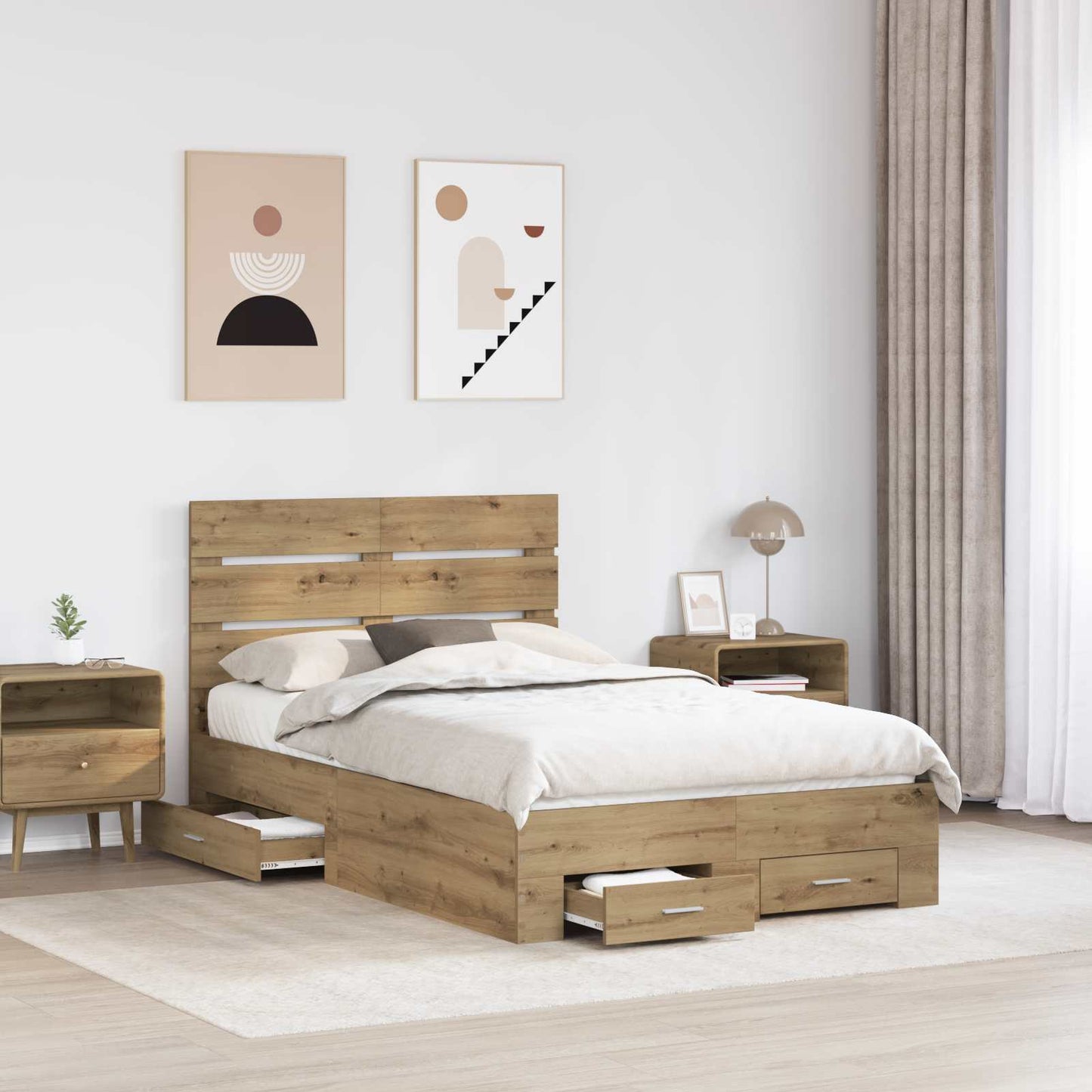 Struttura del letto Rovere artigianale 120 x 190 cm