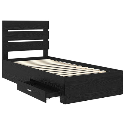 Struttura del letto Rovere Nero 100 x 200 cm Legno multistrato