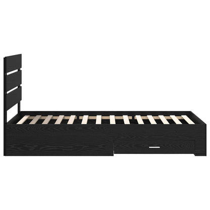 Struttura del letto Rovere Nero 100 x 200 cm Legno multistrato