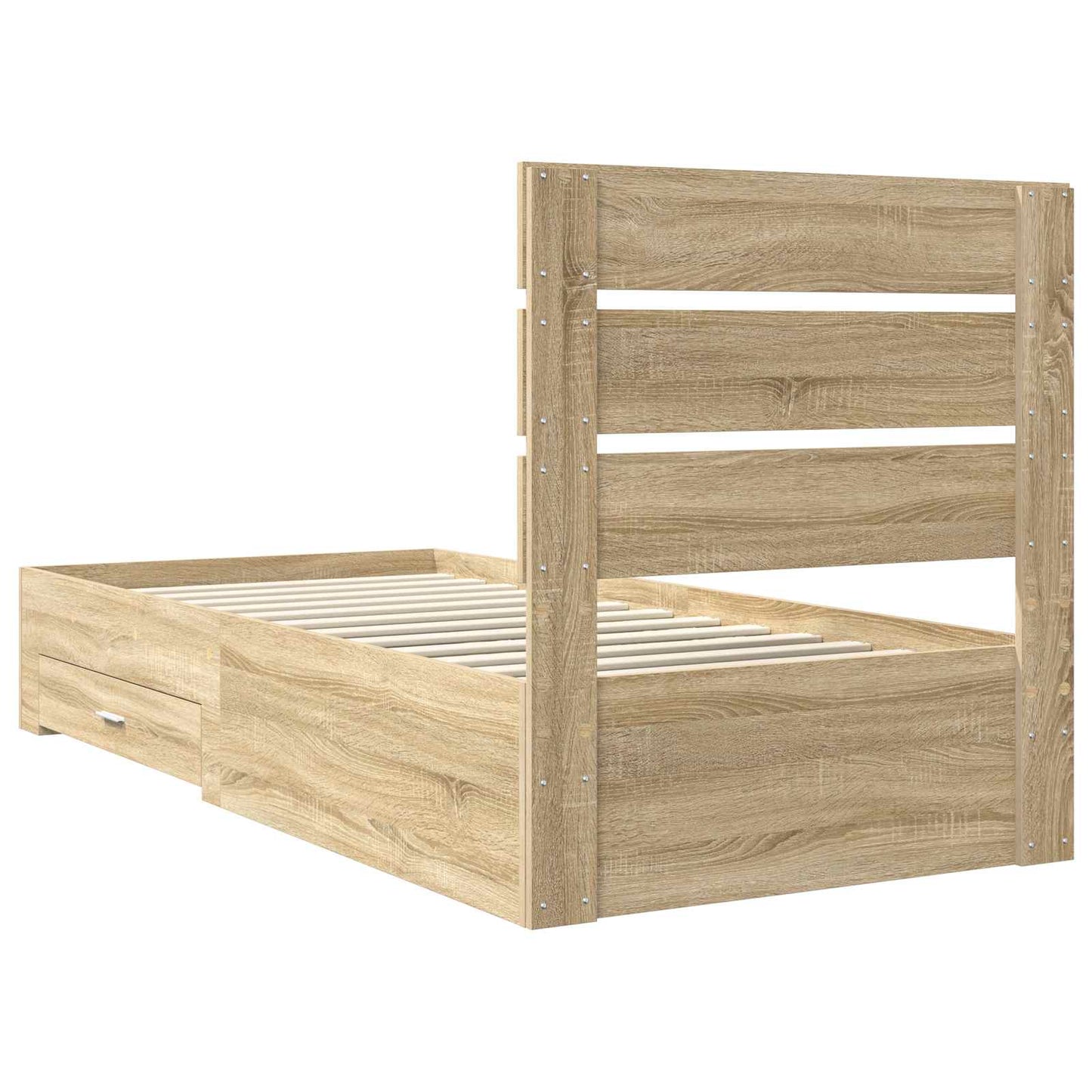 Struttura del letto con cassetto Rovere Sonoma 100 x 200 cm