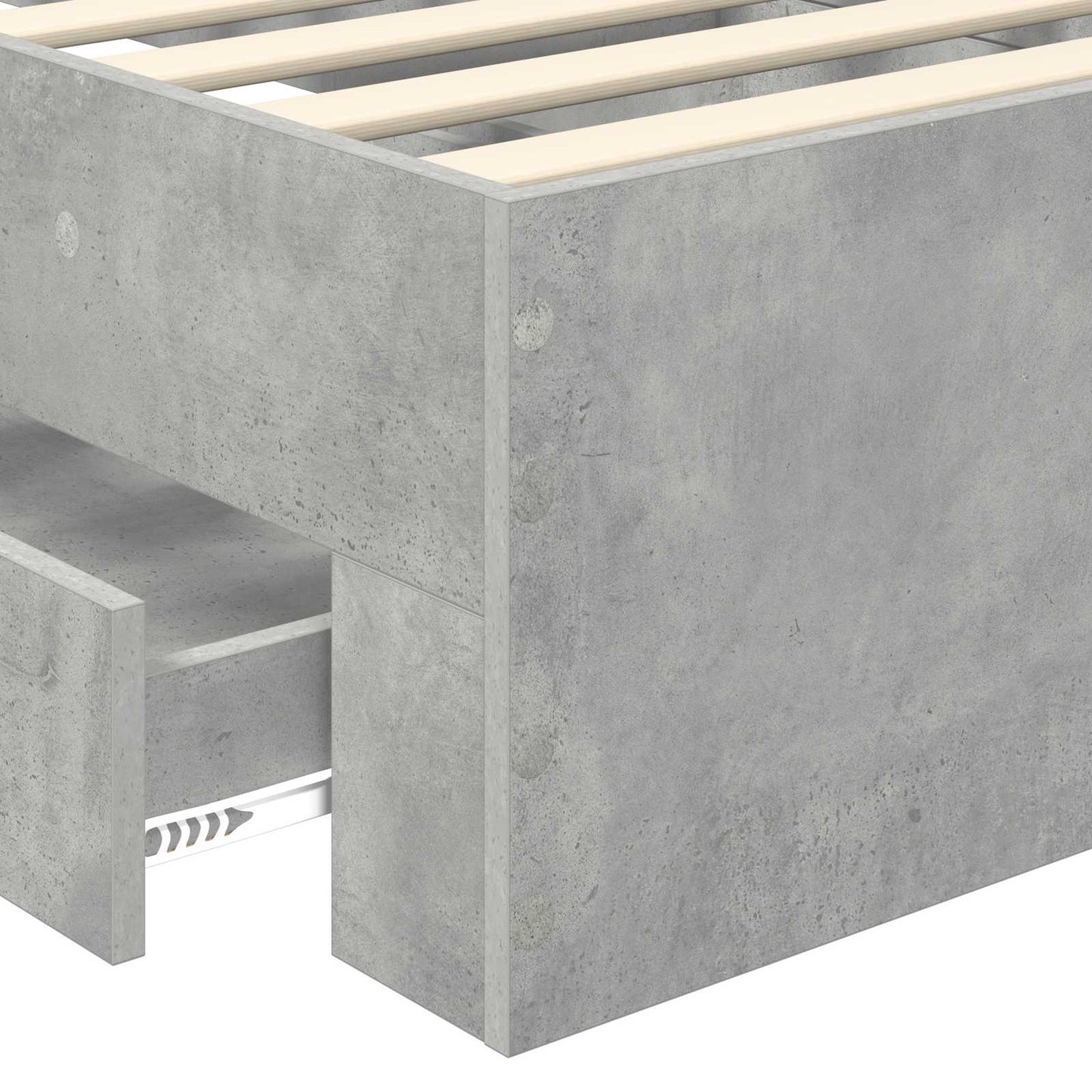 Struttura del letto con cassetto Grigio cemento 100 x 200 cm | homemem39