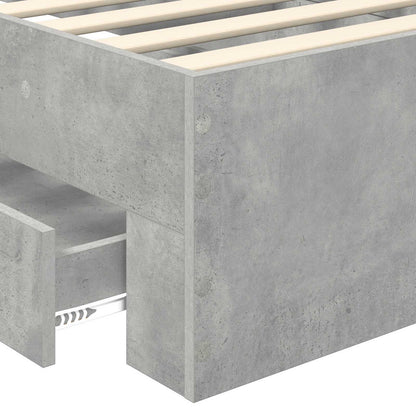Struttura del letto con cassetto Grigio cemento 100 x 200 cm | homemem39
