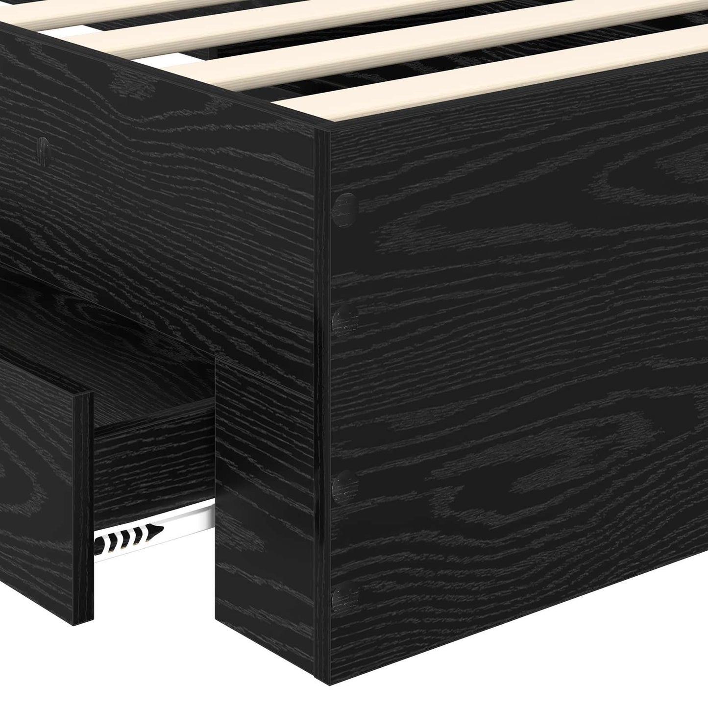 Struttura del letto Rovere Nero 90 x 200 cm Legno multistrato | homemem39