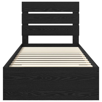 Struttura del letto Rovere Nero 90 x 200 cm Legno multistrato