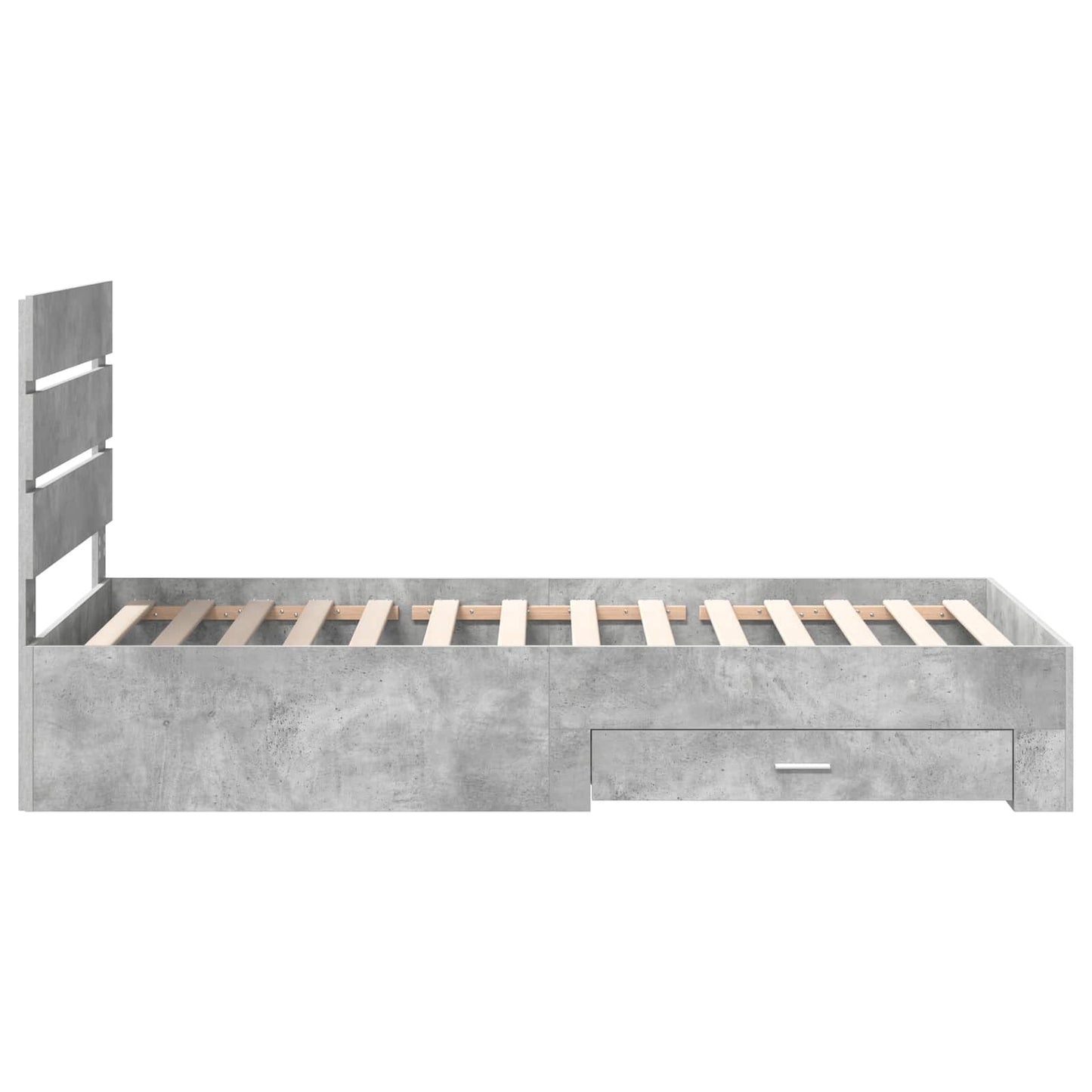Struttura del letto con cassetto Grigio cemento 90 x 200 cm