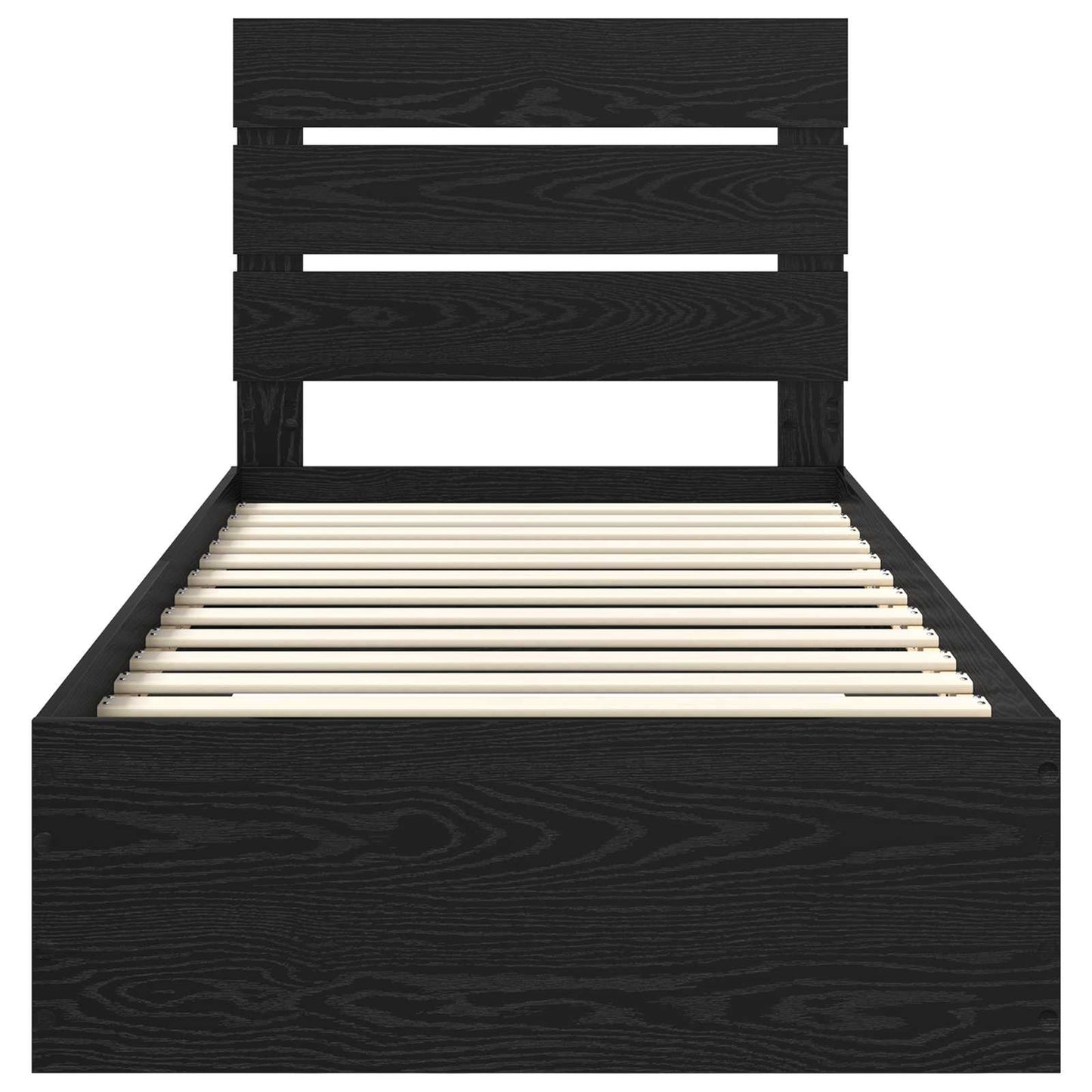 Struttura del letto Rovere Nero 90 x 190 cm Legno multistrato | homemem39