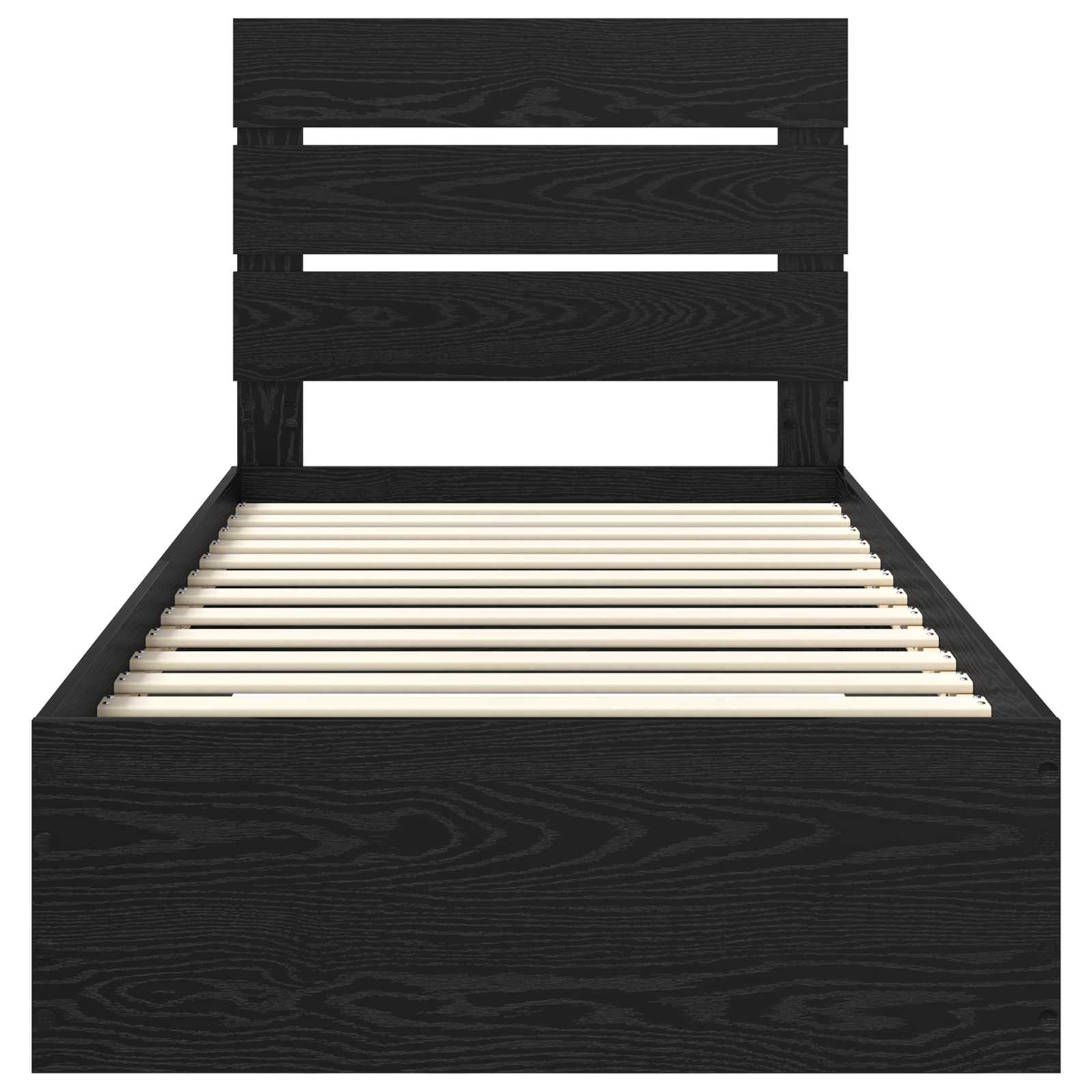 Struttura del letto Rovere Nero 90 x 190 cm Legno multistrato | homemem39