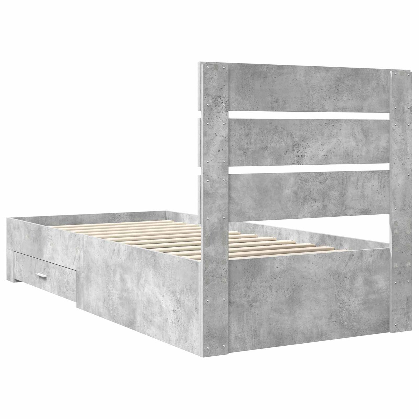 Struttura del letto con cassetto Grigio cemento 90 x 190 cm | homemem39