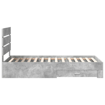 Struttura del letto con cassetto Grigio cemento 90 x 190 cm | homemem39