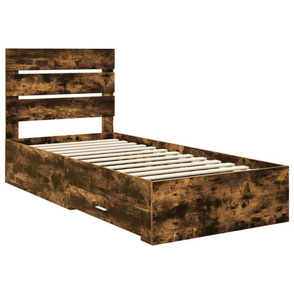 Struttura del letto Rovere fumé 90 x 190 cm Legno multistrato