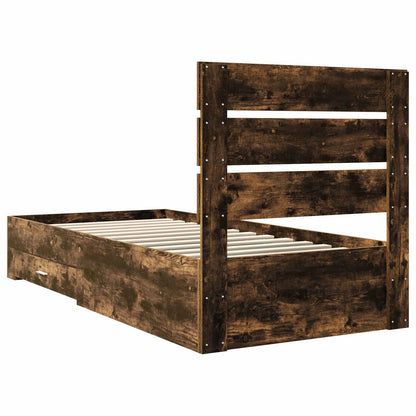 Struttura del letto Rovere fumé 90 x 190 cm Legno multistrato