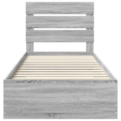 Struttura del letto Grigio Sonoma 90 x 190 cm Legno multistrato | homemem39