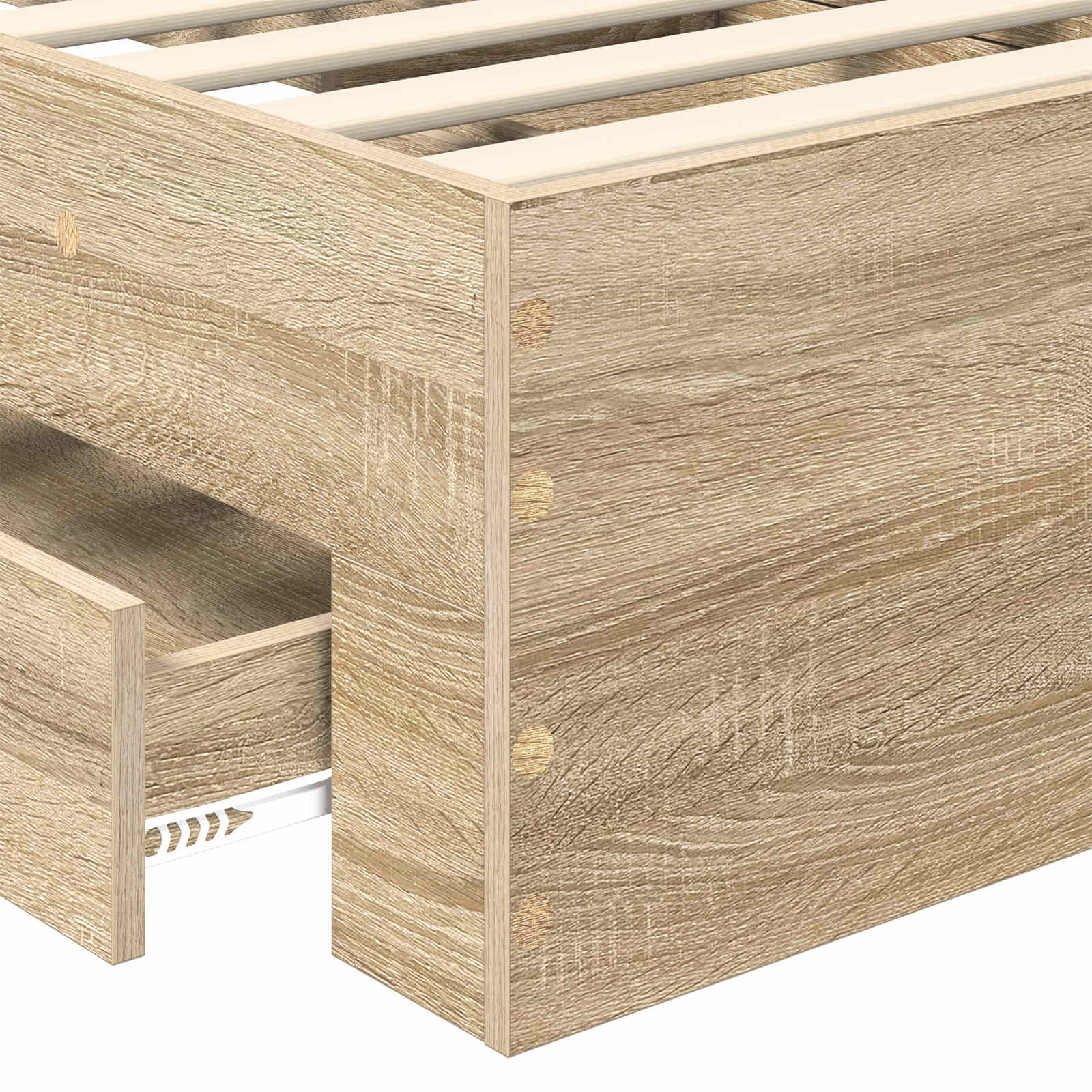Struttura del letto Rovere Sonoma e Argento 75 x 190 cm | homemem39