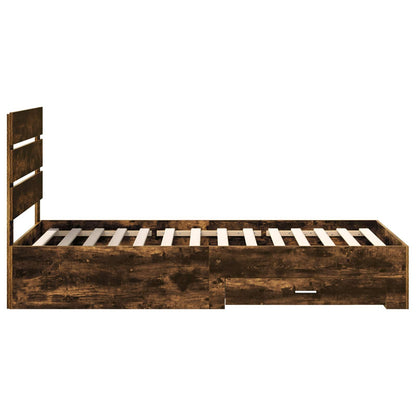 Struttura del letto Rovere Affumicato e Argento 75 x 190 cm | homemem39