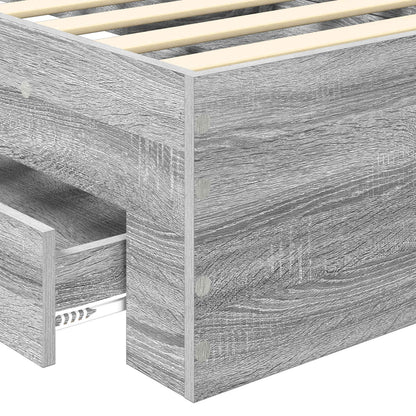 Struttura del letto Grigio Sonoma e Argento 75 x 190 cm | homemem39