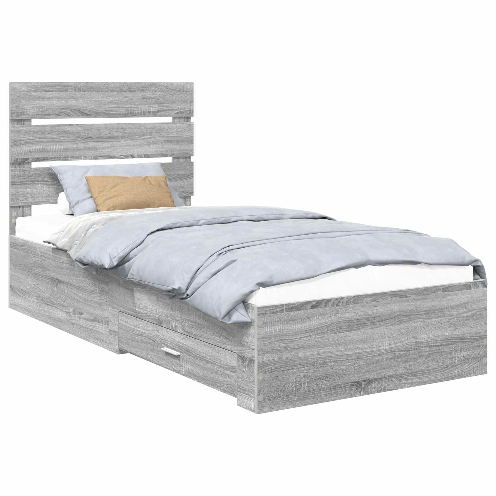 Struttura del letto Grigio Sonoma e Argento 75 x 190 cm | homemem39