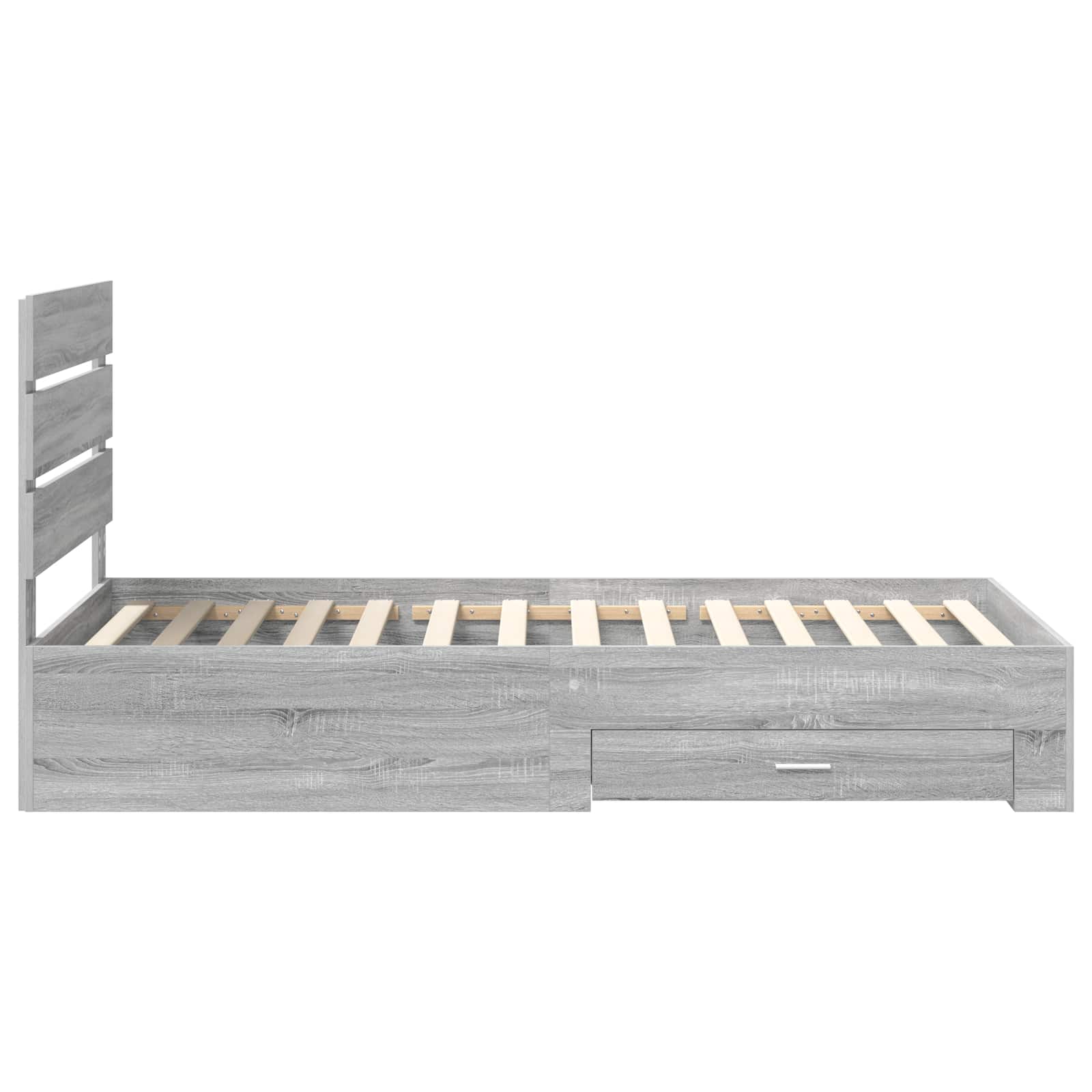 Struttura del letto Grigio Sonoma e Argento 75 x 190 cm | homemem39