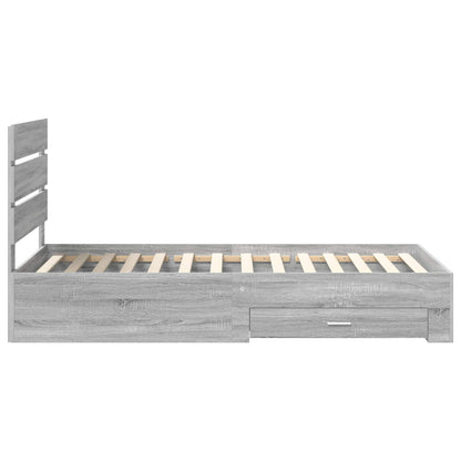 Struttura del letto Grigio Sonoma e Argento 75 x 190 cm | homemem39
