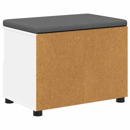 Panca per ingresso con cuscino Bianco 60 x 38 x 46 cm