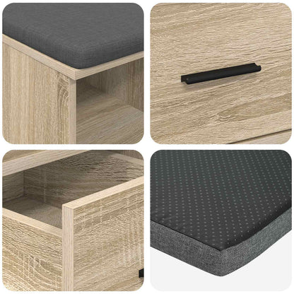 Panca per ingresso con cuscino Rovere Sonoma 60 x 38 x 46 cm
