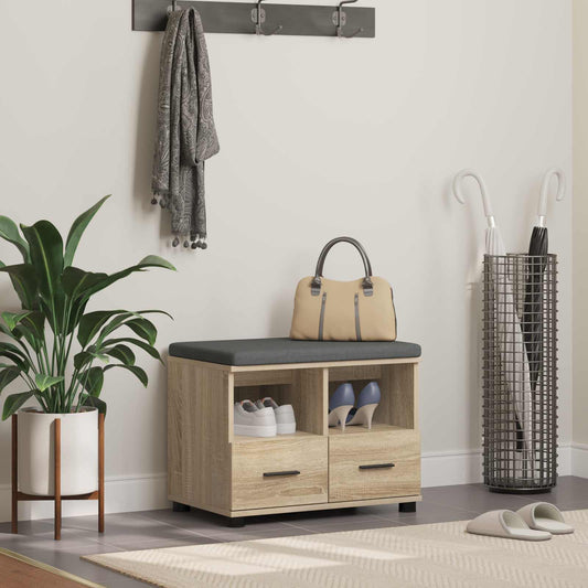 Panca per ingresso con cuscino Rovere Sonoma 60 x 38 x 46 cm