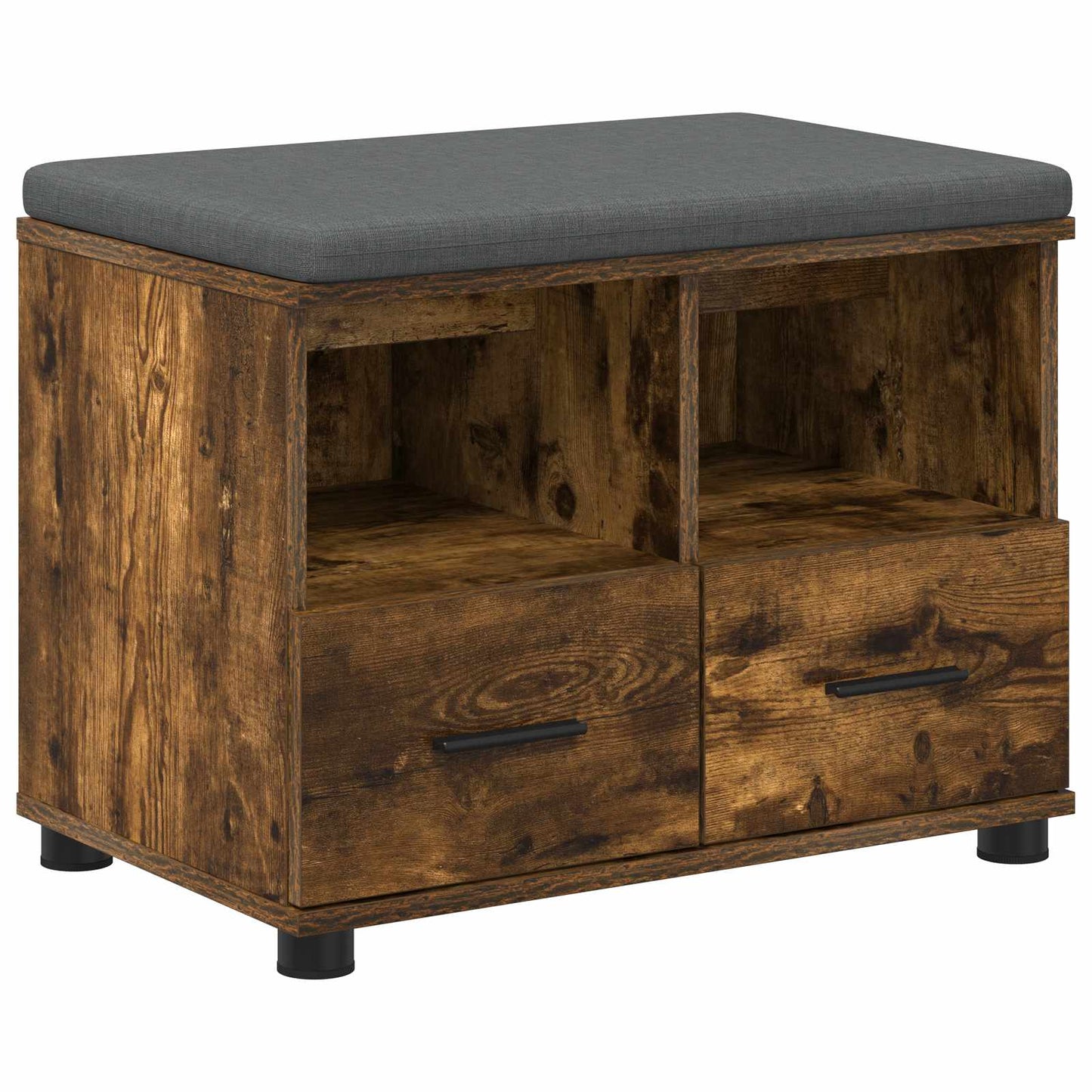 Panca per ingresso con cuscino Rovere fumé 60 x 38 x 46 cm