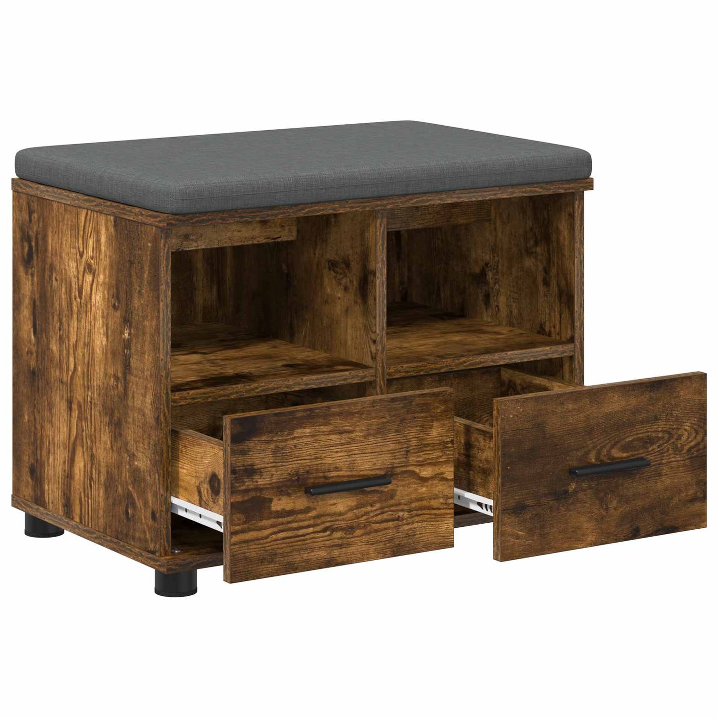 Panca per ingresso con cuscino Rovere fumé 60 x 38 x 46 cm