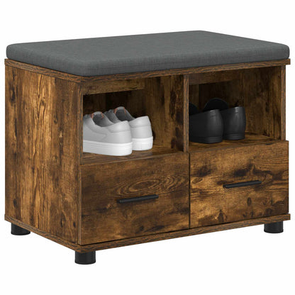 Panca per ingresso con cuscino Rovere fumé 60 x 38 x 46 cm