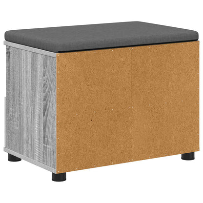 Panca per ingresso con cuscino Grigio Sonoma 60 x 38 x 46 cm