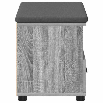 Panca per ingresso con cuscino Grigio Sonoma 60 x 38 x 46 cm