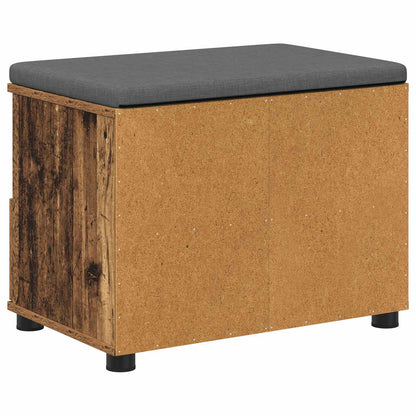Panca per ingresso con cuscino Legno vecchio 60 x 38 x 46 cm
