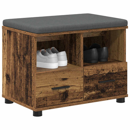 Panca per ingresso con cuscino Legno vecchio 60 x 38 x 46 cm