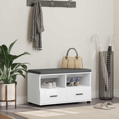 Panca per ingresso con cuscino Bianco 80 x 38 x 46 cm
