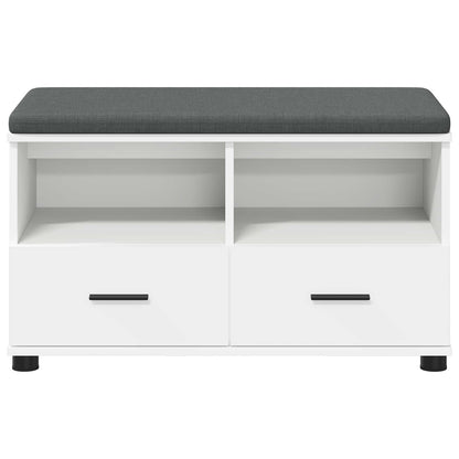 Panca per ingresso con cuscino Bianco 80 x 38 x 46 cm