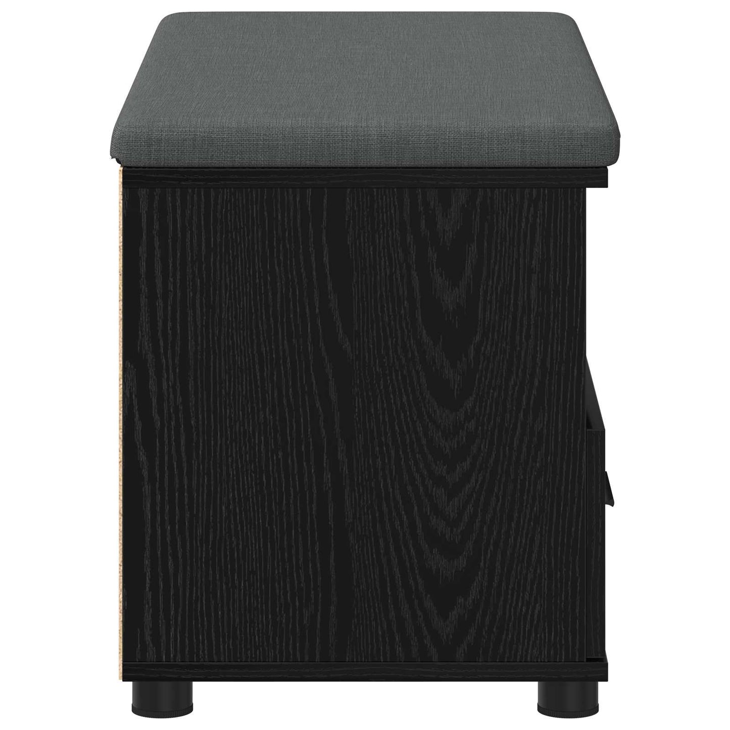 Panca per ingresso con cuscino Rovere Nero 80 x 38 x 46 cm