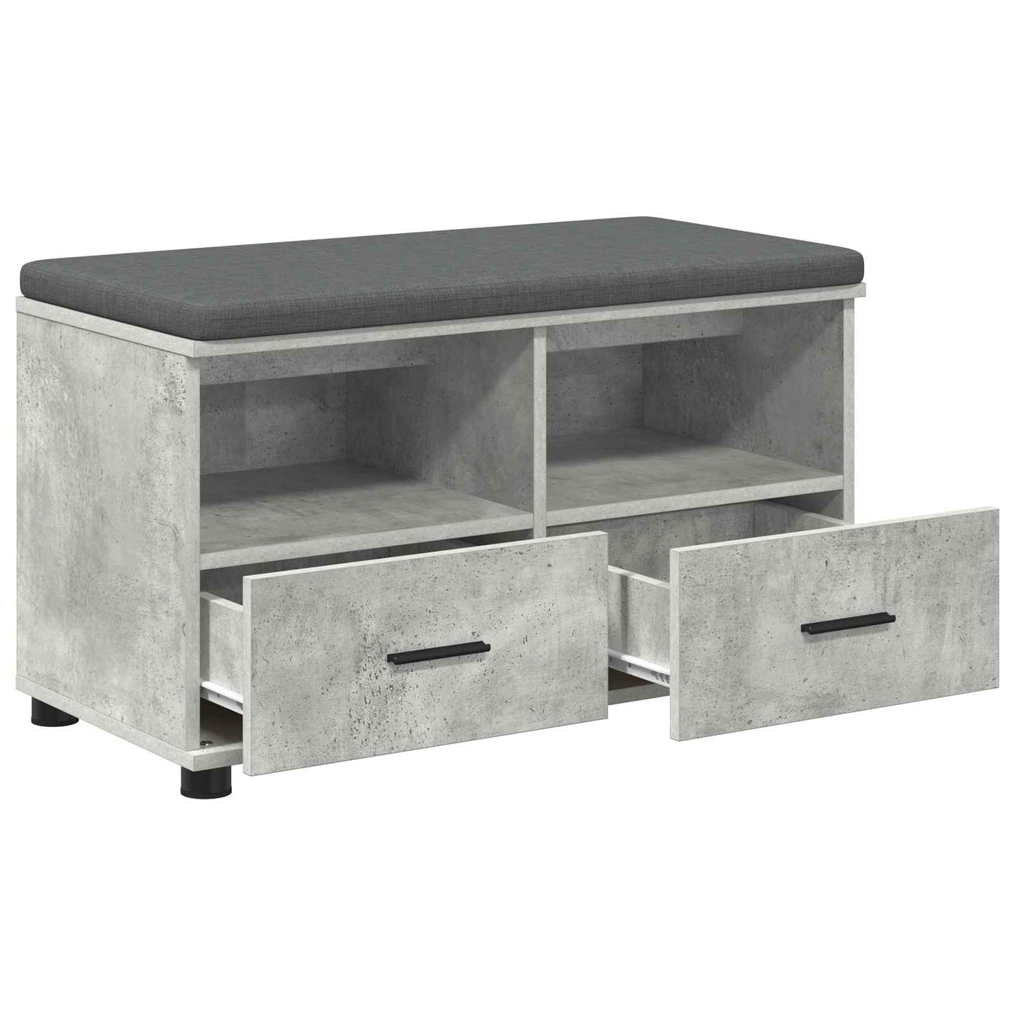 Panca per ingresso con cuscino Grigio cemento 80 x 38 x 46 cm