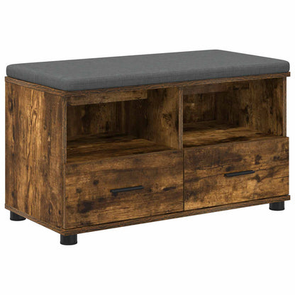 Panca per ingresso con cuscino Rovere fumé 80 x 38 x 46 cm