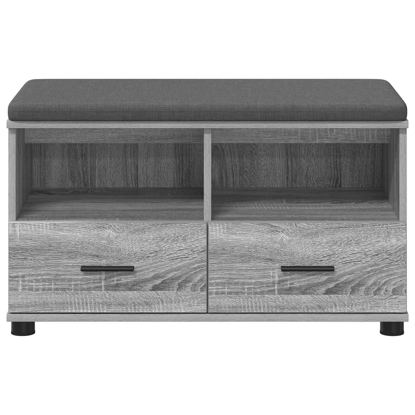 Panca per ingresso con cuscino Grigio Sonoma 80 x 38 x 46 cm