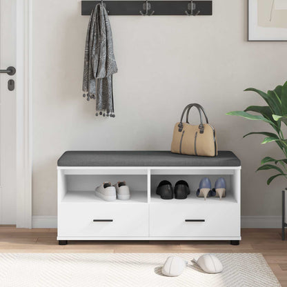 Panca per ingresso con cuscino Bianco 100 x 38 x 46 cm