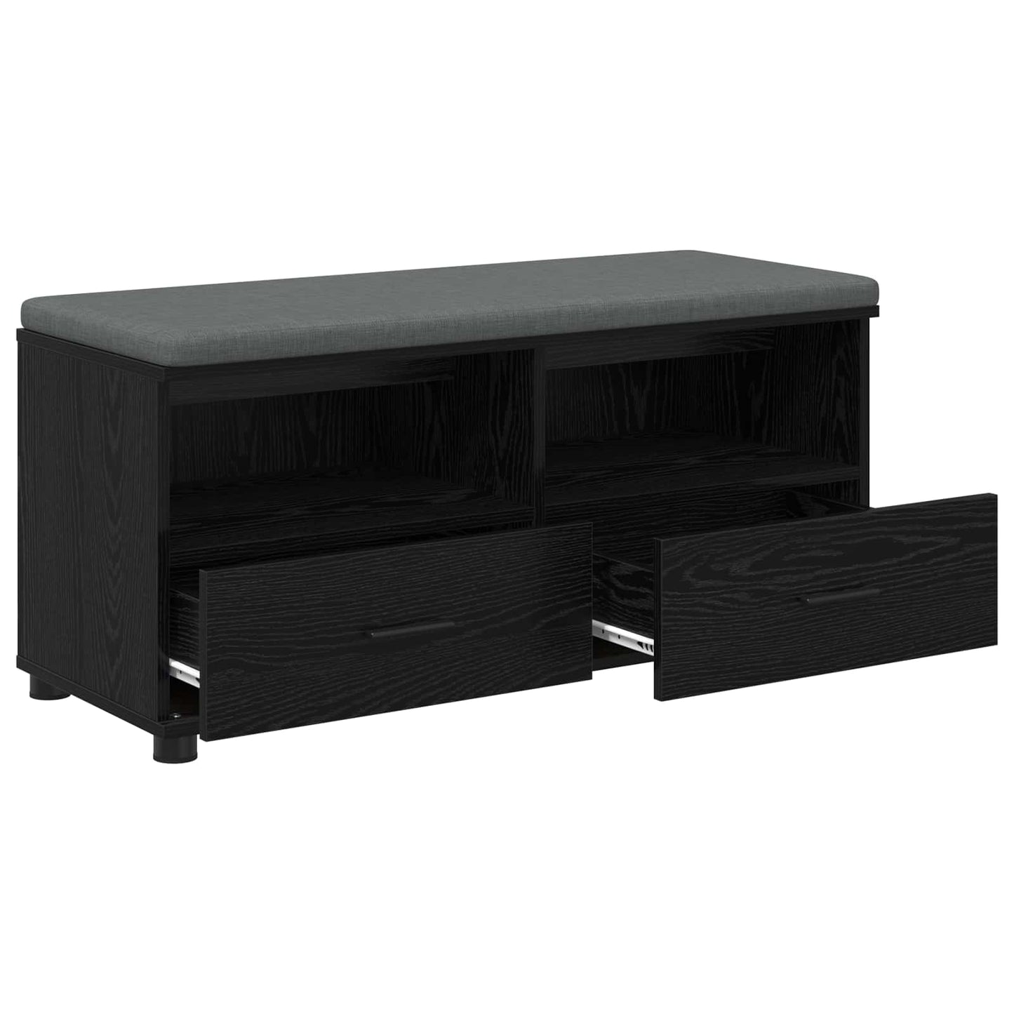 Panca per ingresso con cuscino Rovere Nero 100 x 38 x 46 cm