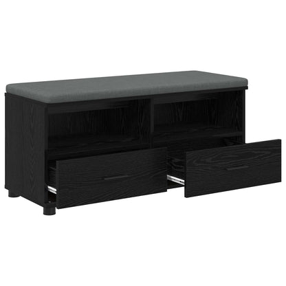 Panca per ingresso con cuscino Rovere Nero 100 x 38 x 46 cm