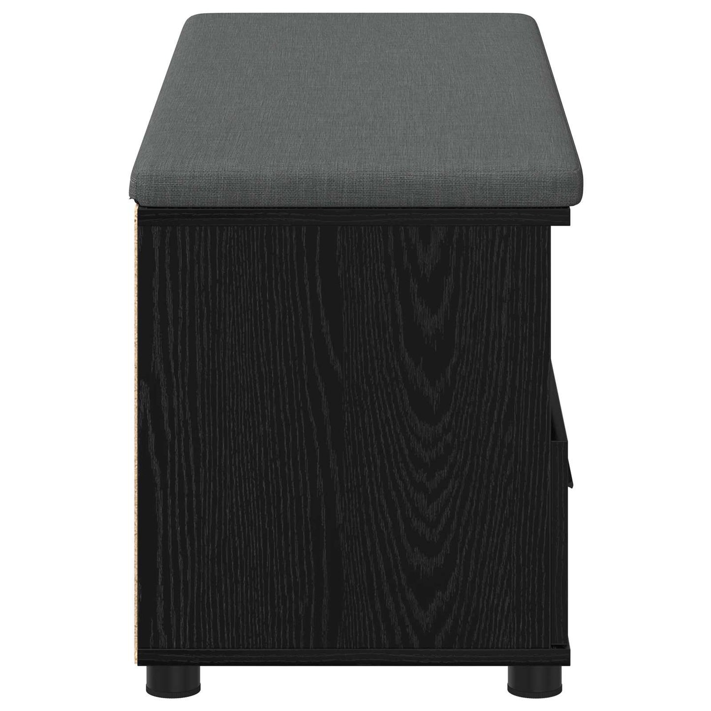 Panca per ingresso con cuscino Rovere Nero 100 x 38 x 46 cm