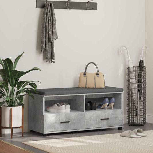 Panca per ingresso Grigio Cemento 100 x 38 x 46 cm