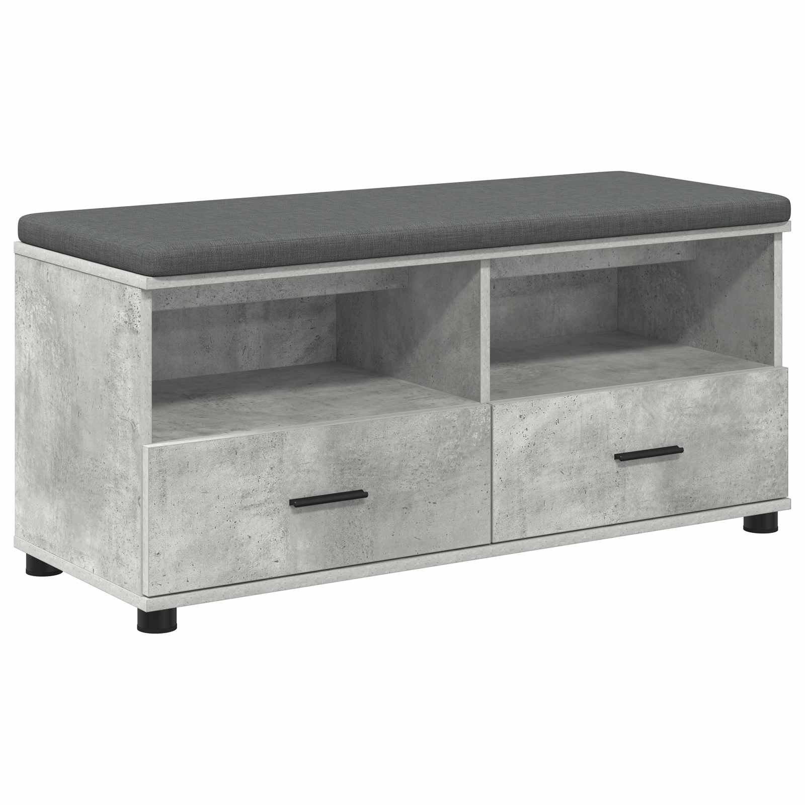 Panca per ingresso con cuscino Grigio Cemento 100 x 38 x 46 cm | homemem39