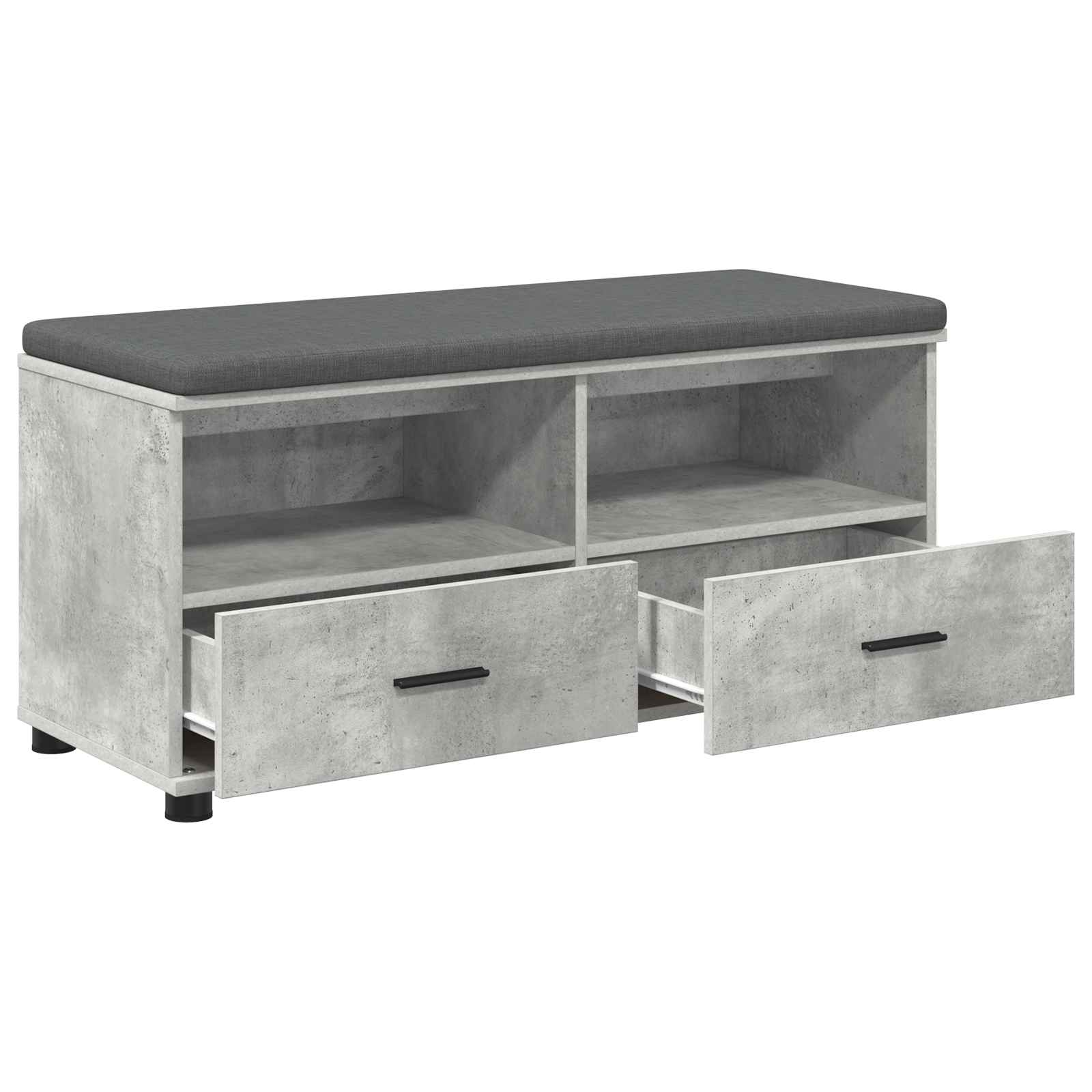 Panca per ingresso con cuscino Grigio Cemento 100 x 38 x 46 cm | homemem39